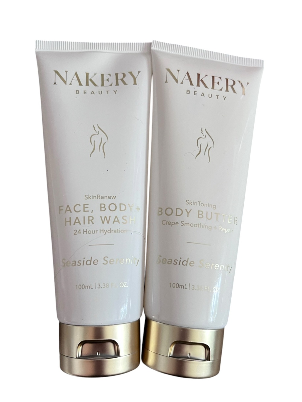 NWT Nakery Beauty Seaside Serenity Body Butter & Face, Body + Hair Wash Duo